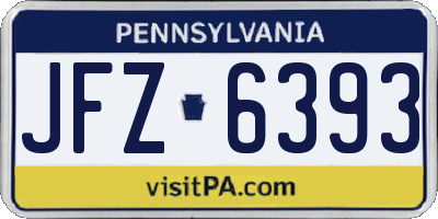PA license plate JFZ6393