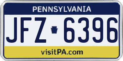 PA license plate JFZ6396