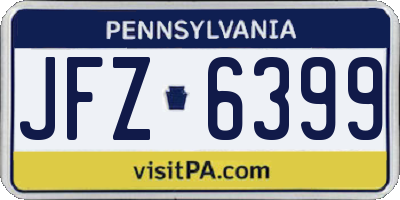 PA license plate JFZ6399