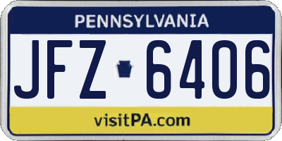 PA license plate JFZ6406