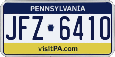 PA license plate JFZ6410