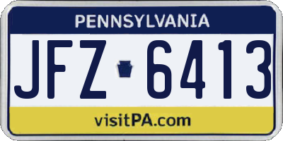PA license plate JFZ6413