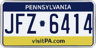 PA license plate JFZ6414