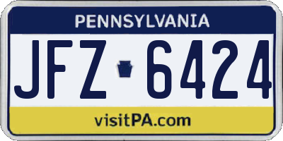 PA license plate JFZ6424