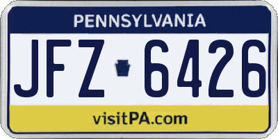 PA license plate JFZ6426