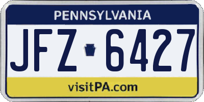 PA license plate JFZ6427
