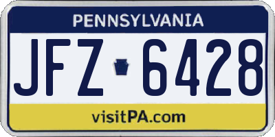 PA license plate JFZ6428