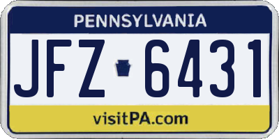 PA license plate JFZ6431