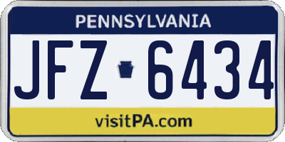 PA license plate JFZ6434