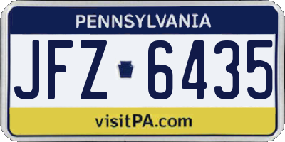 PA license plate JFZ6435