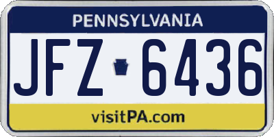 PA license plate JFZ6436