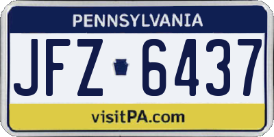 PA license plate JFZ6437