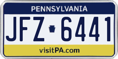 PA license plate JFZ6441