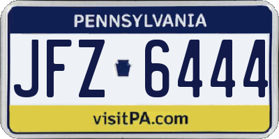 PA license plate JFZ6444