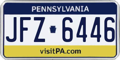 PA license plate JFZ6446