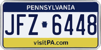 PA license plate JFZ6448