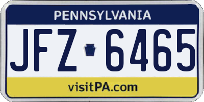 PA license plate JFZ6465