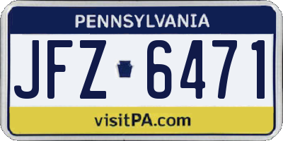 PA license plate JFZ6471