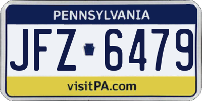 PA license plate JFZ6479
