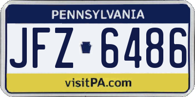 PA license plate JFZ6486