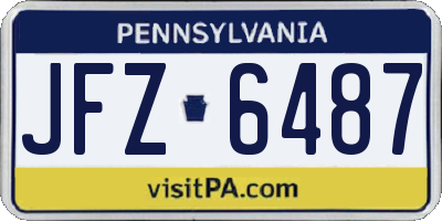 PA license plate JFZ6487