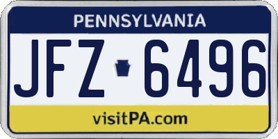 PA license plate JFZ6496