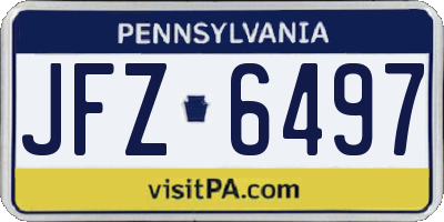 PA license plate JFZ6497