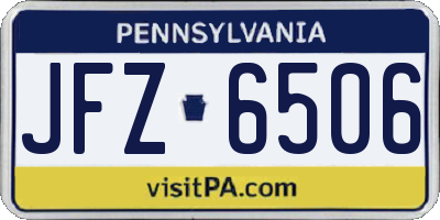 PA license plate JFZ6506