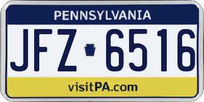 PA license plate JFZ6516