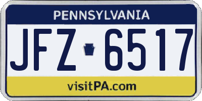 PA license plate JFZ6517