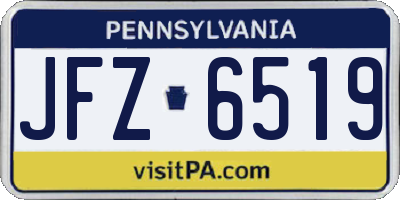 PA license plate JFZ6519