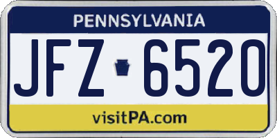 PA license plate JFZ6520