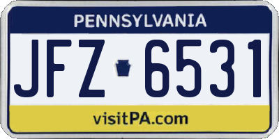 PA license plate JFZ6531
