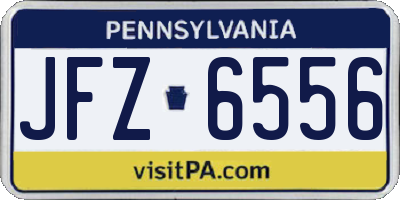 PA license plate JFZ6556
