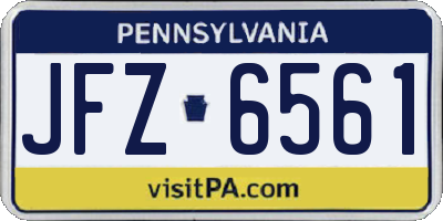 PA license plate JFZ6561