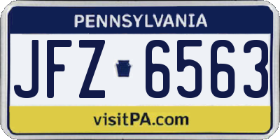 PA license plate JFZ6563