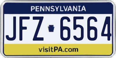 PA license plate JFZ6564