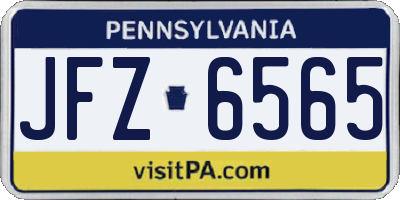 PA license plate JFZ6565