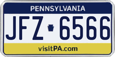 PA license plate JFZ6566