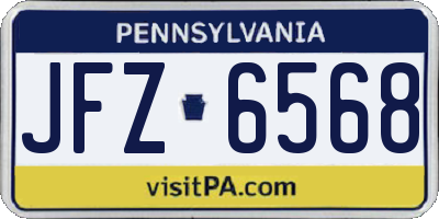 PA license plate JFZ6568