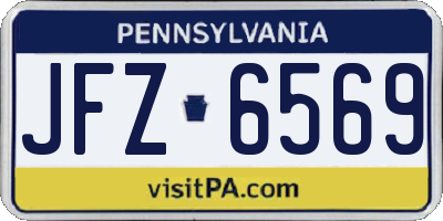 PA license plate JFZ6569