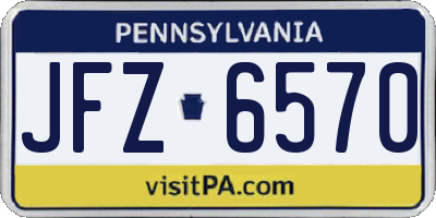 PA license plate JFZ6570