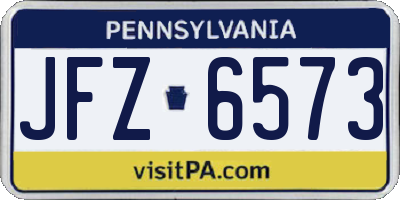 PA license plate JFZ6573