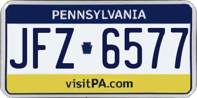 PA license plate JFZ6577