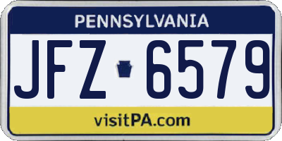 PA license plate JFZ6579