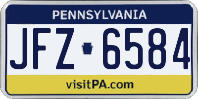 PA license plate JFZ6584
