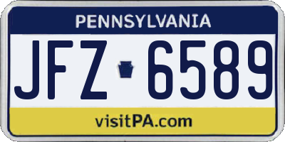 PA license plate JFZ6589