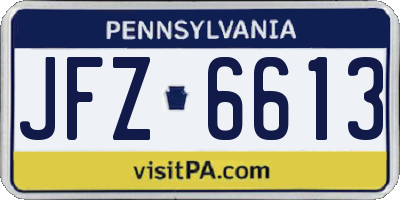PA license plate JFZ6613