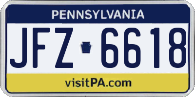 PA license plate JFZ6618