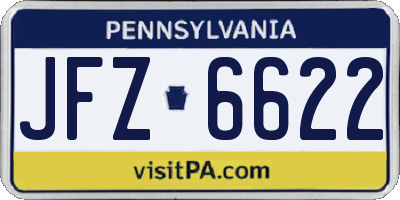 PA license plate JFZ6622